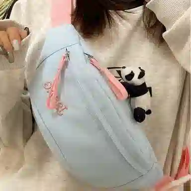 南潇湘 撞色百搭简约潮流 涤纶（聚酯纤维） 胸包 女款 多色