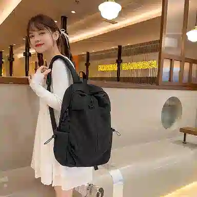 南潇湘 工装机能百搭个性运动街头 尼龙 双肩包 常规 男女同款情侣款 米白色/黑色/酒红色/卡其色/绿色