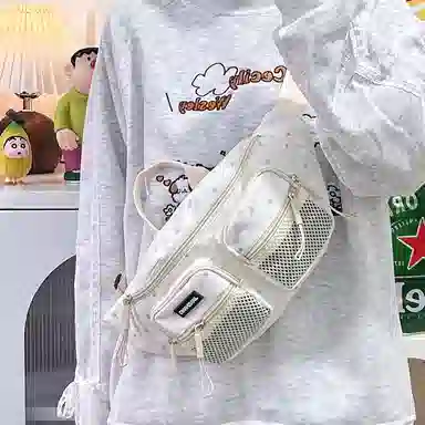 运动潮流 南潇湘 通勤轻便时尚 多口袋休闲百搭 尼龙 胸包 常规 男女同款情侣款 多色