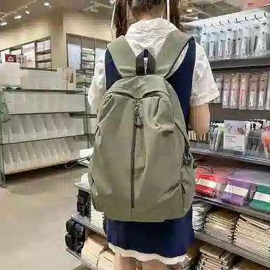 南潇湘 工装机能百搭个性运动街头 尼龙 双肩包 常规 男女同款情侣款 米白色/黑色/酒红色/卡其色/绿色