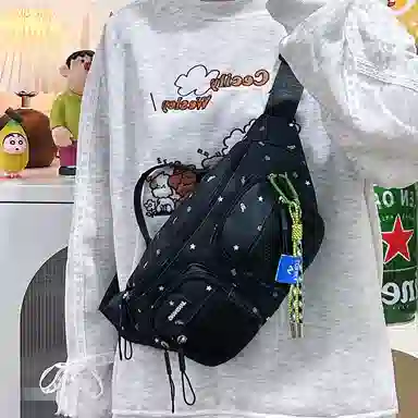 运动潮流 南潇湘 通勤轻便时尚 多口袋休闲百搭 尼龙 胸包 常规 男女同款情侣款 多色