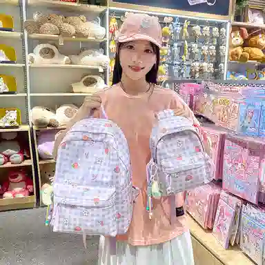 南潇湘 小清新休闲高颜值韩版百搭 尼龙 双肩包 常规 男女同款情侣款 浅紫色/浅蓝色/黄色/绿色/粉色