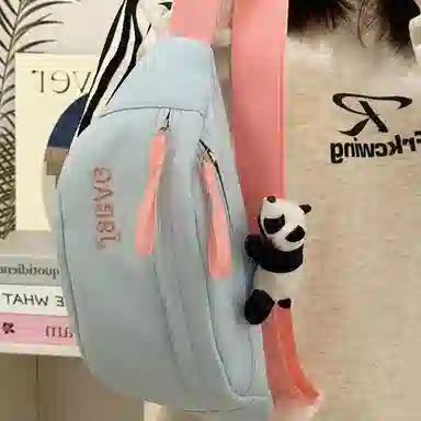 南潇湘 撞色百搭简约潮流 涤纶（聚酯纤维） 胸包 女款 多色