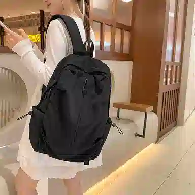 南潇湘 工装机能百搭个性运动街头 尼龙 双肩包 常规 男女同款情侣款 米白色/黑色/酒红色/卡其色/绿色