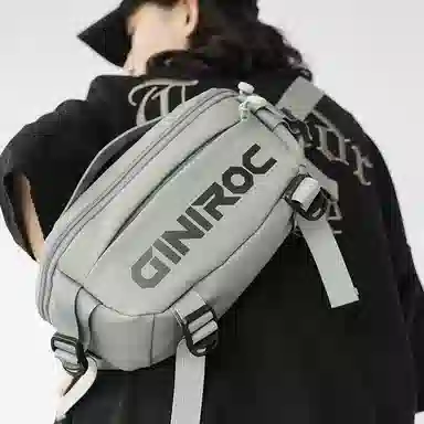 南潇湘 休闲潮牌骑行机车逛街出行百搭多功能简约韩范单肩包 尼龙 胸包腰包 常规 男女同款情侣款 多色