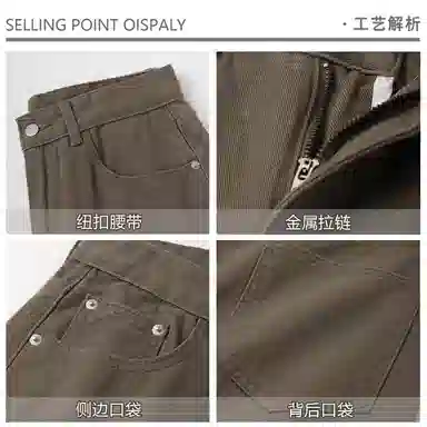 爆炸哥 早秋莫瑞系穿搭！美式丹宁风直筒百搭时髦宽松休闲长裤复古简约高腰纯棉斜纹阔腿显瘦牛仔裤 男女同款
