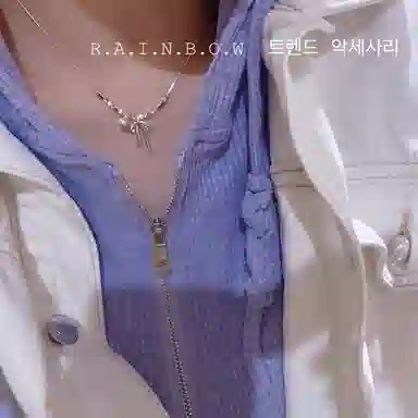 饰之颜 韩系简约高级感蝴蝶结甜美轻奢时尚潮流百搭#好运 合金 项链 女款