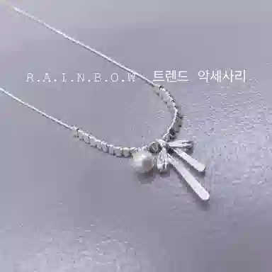 饰之颜 韩系简约高级感蝴蝶结甜美轻奢时尚潮流百搭#好运 合金 项链 女款