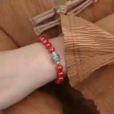 【999足银丨佛珠】 饰之颜 福禄如意新中式简约小众高级感设计国潮风 朱砂 手串 男女同款情侣款