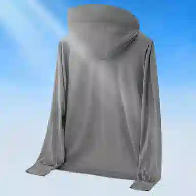 冰丝感防紫外线透气防水弹力可拆卸帽檐连指设计简约户外情侣夏季运动皮肤衣防晒服 男女同款