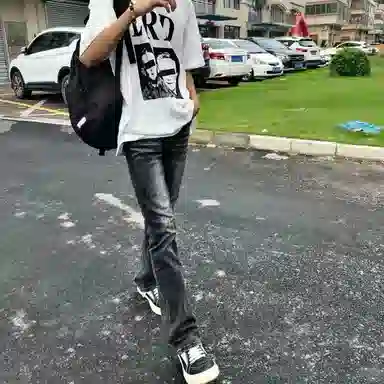 寻星记 美式潮牌重磅水洗高街风百搭休闲牛仔裤 男女同款