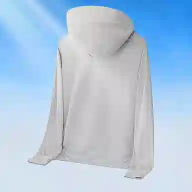 冰丝感防紫外线透气防水弹力可拆卸帽檐连指设计简约户外情侣夏季运动皮肤衣防晒服 男女同款