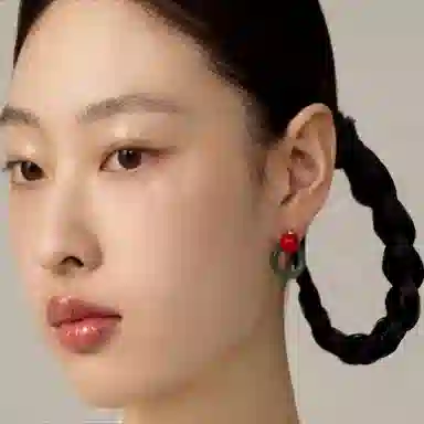 子婳 高级新中式 复古轻奢优雅#好运 东陵玉 耳环 女款