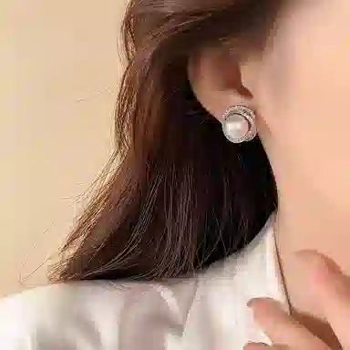 子婳 珍珠气质大气轻奢高级感耳饰优雅时尚简约贵气 合金 耳钉 女款