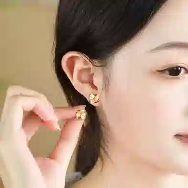 子婳 珍藏级阿斯切 方形 轻奢优雅气质高级感耳饰#好运 黄水晶 耳钉 女款