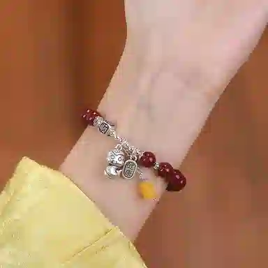子婳 生肖蛇新中式#好运 朱砂 手串 女款