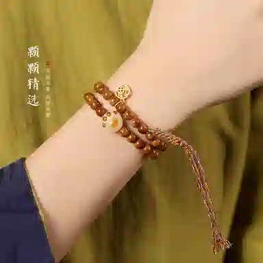 子婳 招财纳福好运连连复古森系高油高密手持炭烧猫爪轻奢简约可爱甜美手饰 库克 手串 女款
