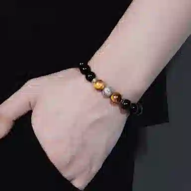 子婳 六字真言诸事顺遂转运珠时尚搭配高级感 黑曜石 手串 男款