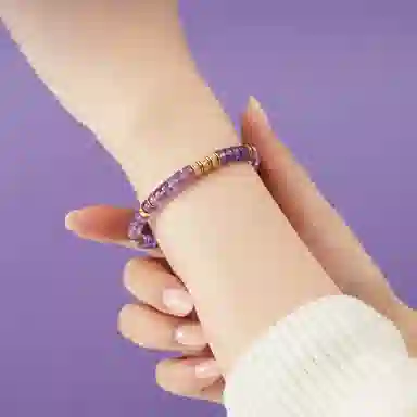 子婳 紫气东来招财转运招桃花正缘原创设计直切药片复古小众精致轻奢优雅百搭#好运 紫水晶 手串 女款