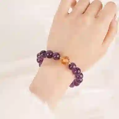 子婳 【万事胜】扎基拉姆珠串九紫离火招财转运桃花正缘事事顺利小众精致简约日常通勤百搭手饰#好运 紫水晶 手串 男女同款情侣款
