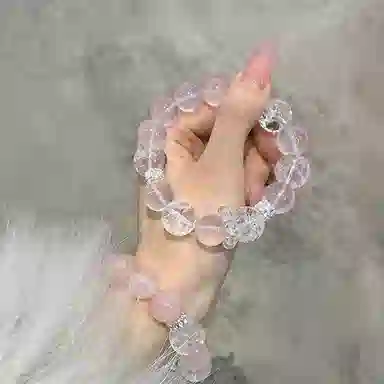 子婳 星光少女心温柔粉色系新中式经典百搭清新甜美复古小众优雅气质#好运 粉水晶 手串 女款