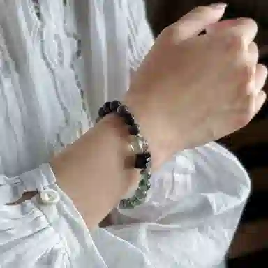 子婳 【五行水木相生】喜水补木本命年转运聚福聚财诸事顺利新中式时尚轻奢优雅气质百搭手饰 绿幽灵 水晶手串 女款
