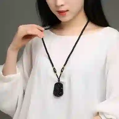 子婳 十二生肖新中式民族风本命年转运招财平安顺逐高档 黑曜石 吊坠 男女同款情侣款