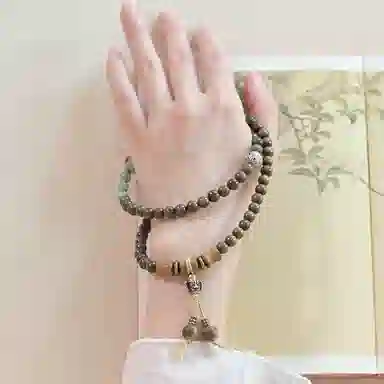子婳 竹林深处 新中式复古 节节高升#好运 金丝檀木 手串 男女同款情侣款