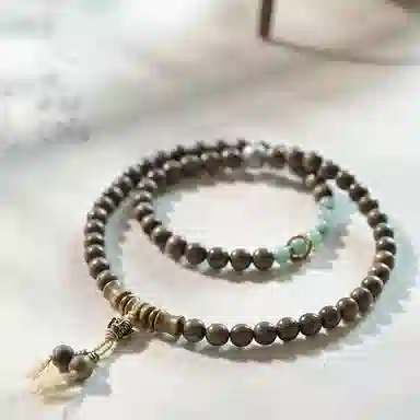 子婳 竹林深处 新中式复古 节节高升#好运 金丝檀木 手串 男女同款情侣款