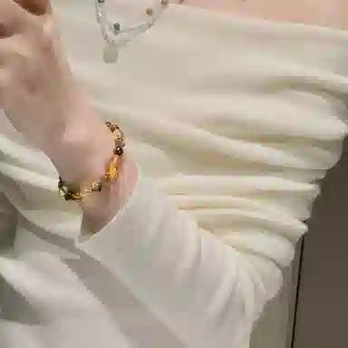 子婳 金虎纳福黄水晶手链银镀金隔珠复古国潮轻奢时尚简约显白气质百搭手饰#好运 虎眼石 手串 女款