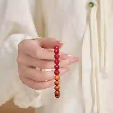 子婳 桃木转运珠护身本命年招财纳福平安顺逐复古时尚潮流手饰 朱砂 手串 女款