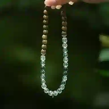 子婳 绿幽灵双圈新中式国风复古文雅雅致氛围感轻奢简约大方手饰#好运 绿檀 手串 女款