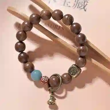 子婳 诸事顺利招财转运个性手作民族风格复古设计经典时尚#好运 金丝檀木 手串 男女同款情侣款