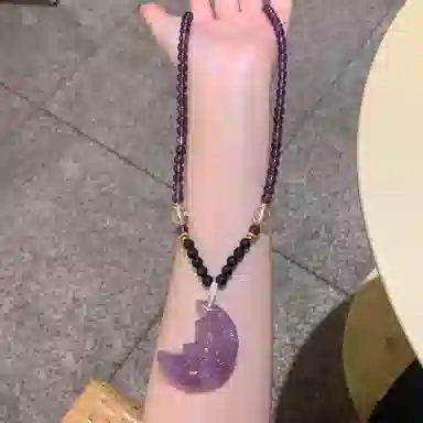 子婳 招财转运平安顺逐桃花正缘紫水晶狐狸吊坠时尚复古轻奢优雅高端气质百搭毛衣链#好运 紫水晶 项链 女款