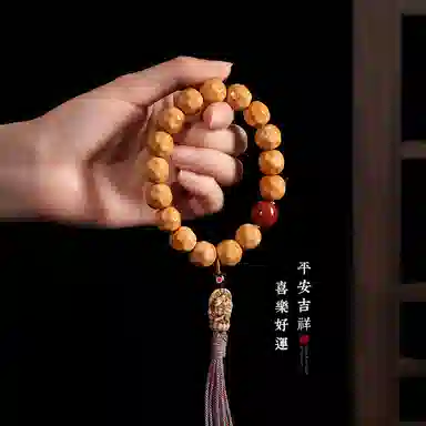 子婳 诸事顺利平安吉祥新中式复古藏式小众精致高级感无相扎基娘娘招财好运手持文玩盼望 猴头核桃 手串 男女同款情侣款
