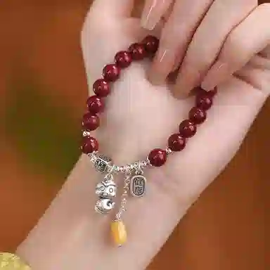 子婳 生肖蛇新中式#好运 朱砂 手串 女款