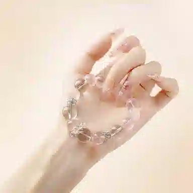 子婳 星光少女心温柔粉色系新中式经典百搭清新甜美复古小众优雅气质#好运 粉水晶 手串 女款
