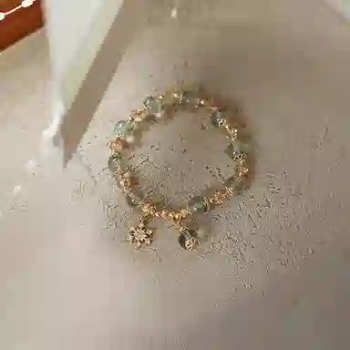 子婳 满天星雪花清透水润聚福剧场转运串珠小众设计轻奢时尚优雅简洁#好运 绿幽灵 手串 女款