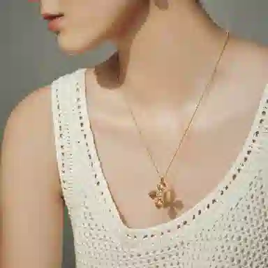 子婳 招财纳福好运连连美拉德四叶草金刚杵十字架设计精美轻奢浪漫甜美优雅气质精致独特 虎眼石 吊坠 女款