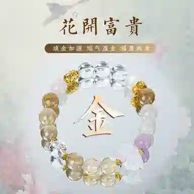 子婳 星光璀璨八方来财招财暴富能量守护石五行花开富贵小众设计轻奢简约百搭手饰 多色水晶 手串 女款