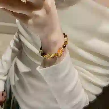子婳 金虎纳福黄水晶手链银镀金隔珠复古国潮轻奢时尚简约显白气质百搭手饰#好运 虎眼石 手串 女款