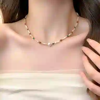 子婳 多巴胺彩色锁骨链高级感小众配饰轻奢简约时尚百搭 合金 项链 女款