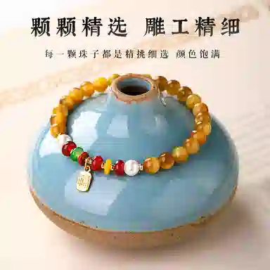 子婳 新中式招财福禄转运珠轻奢高级感复古精致时尚优雅手饰#好运 虎眼石 手串 女款