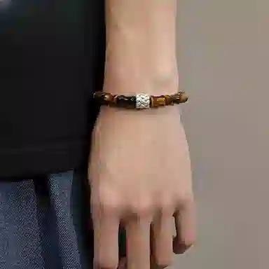 子婳 节节高升新中式复古民族风时来运转精致时尚轻奢百搭 虎眼石 手串 男款