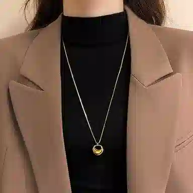 子婳 水滴吊坠轻奢小众精致毛衣链配饰时尚优雅独特设计气质华丽 合金 项链 女款