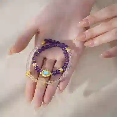 子婳 多圈新中式国风国潮招财转运平安顺遂小众轻奢高级感#好运 紫水晶 手串 女款