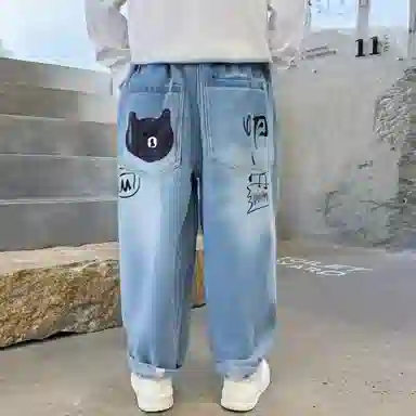 唐狮童装牛仔裤 时尚舒适卡通字母 中小童
