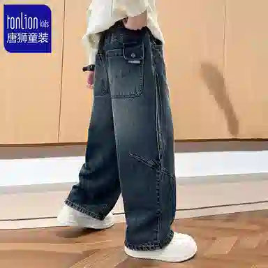 唐狮童装牛仔裤 复古百搭 个性潮流 休闲风 舒适男款 中大童
