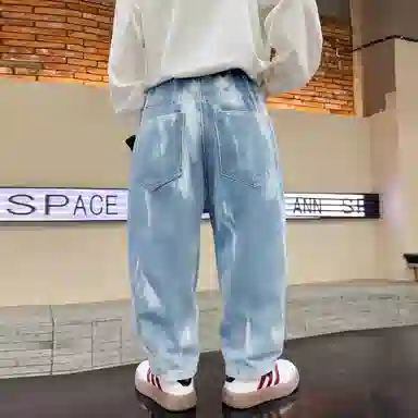 唐狮童装牛仔裤 休闲舒适泼墨个性潮流时尚 中小童