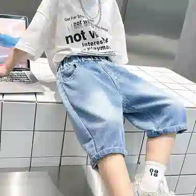 唐狮童装 时尚透气百搭七分裤短裤 中小童